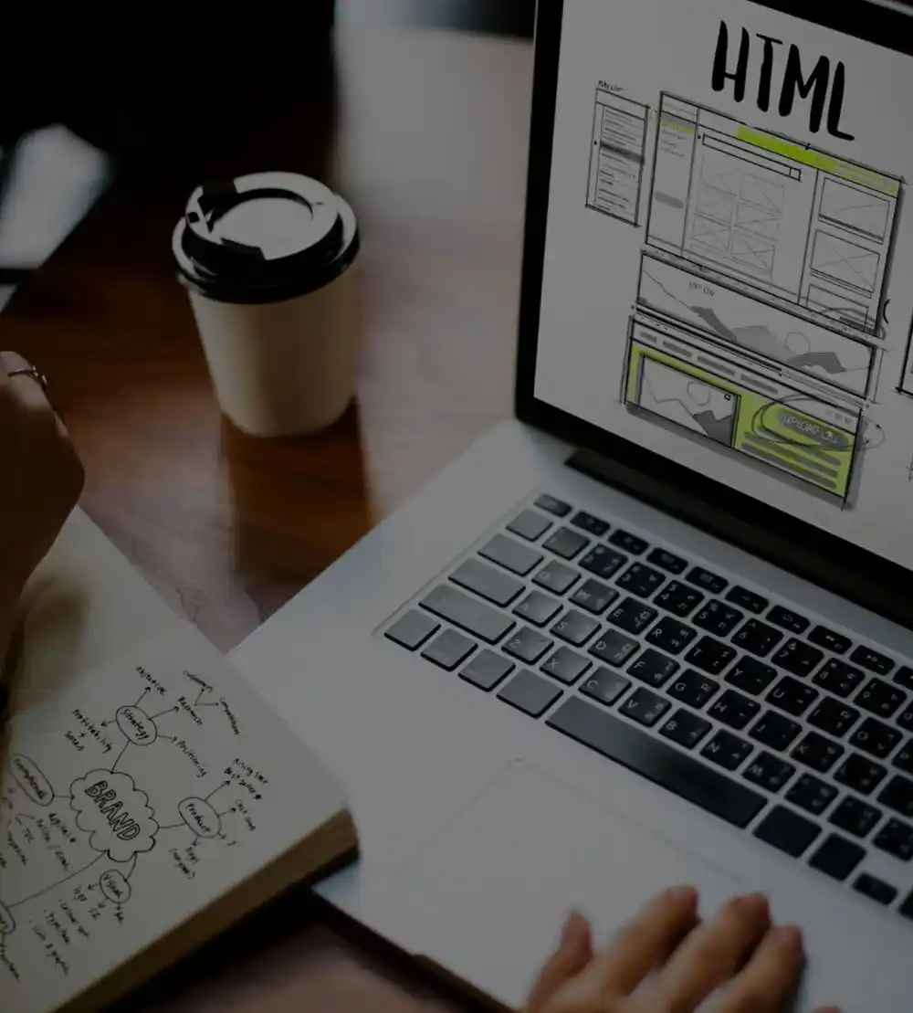 Graphic illustrating web technologies: HTML5, CSS3, JavaScript, and PHP for effective website design.