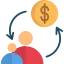 Icon representing money transfer, designed for high conversion rates in financial transactions.